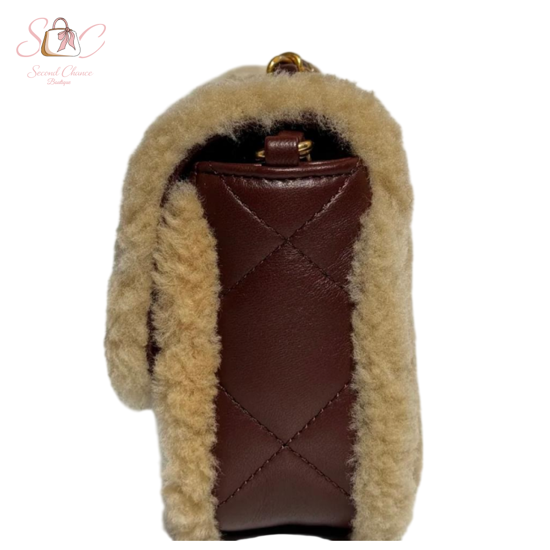 Chanel Mini Shearling Brown Lambskin