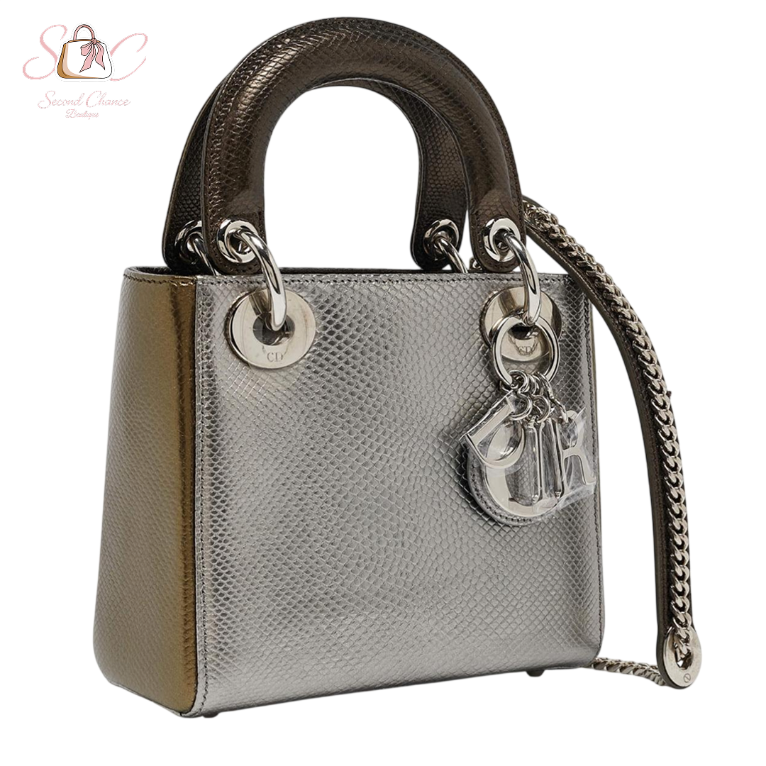 Dior metallic multicoloure mini lady dior
