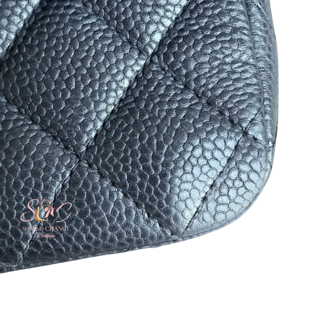 CHANEL CLASSIC FLAP MINI - CAVIAR 20CM BLACK GOLD HARDWARE
