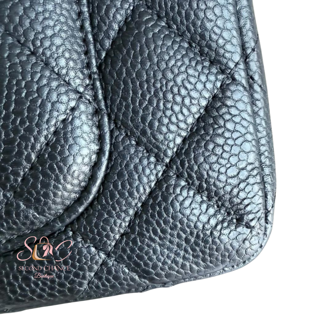 CHANEL CLASSIC FLAP MINI - CAVIAR 20CM BLACK GOLD HARDWARE