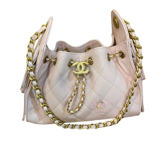 Chanel hobo mini pink caviar bag