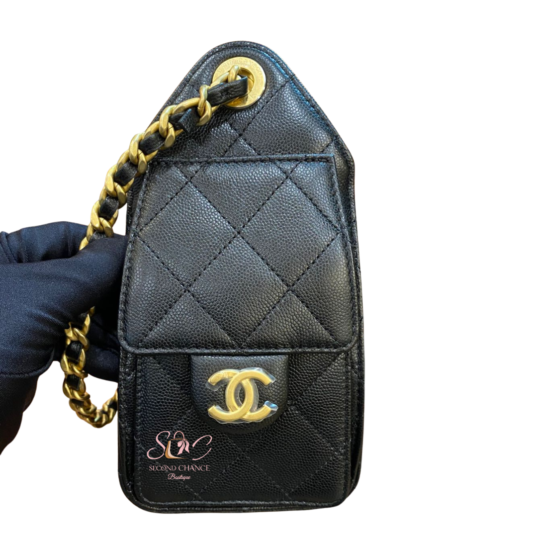New chanel hobo mini black caviar