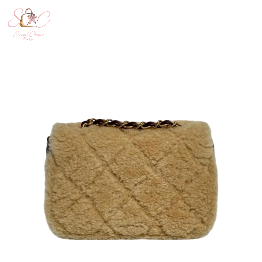 Chanel Mini Shearling Brown  Lambskin