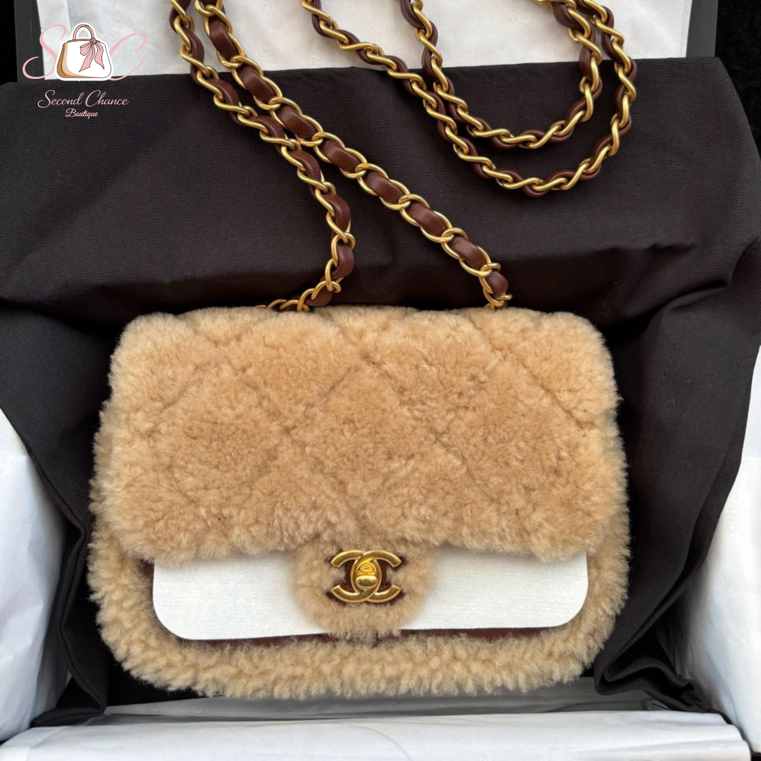 Chanel Mini Shearling Brown  Lambskin