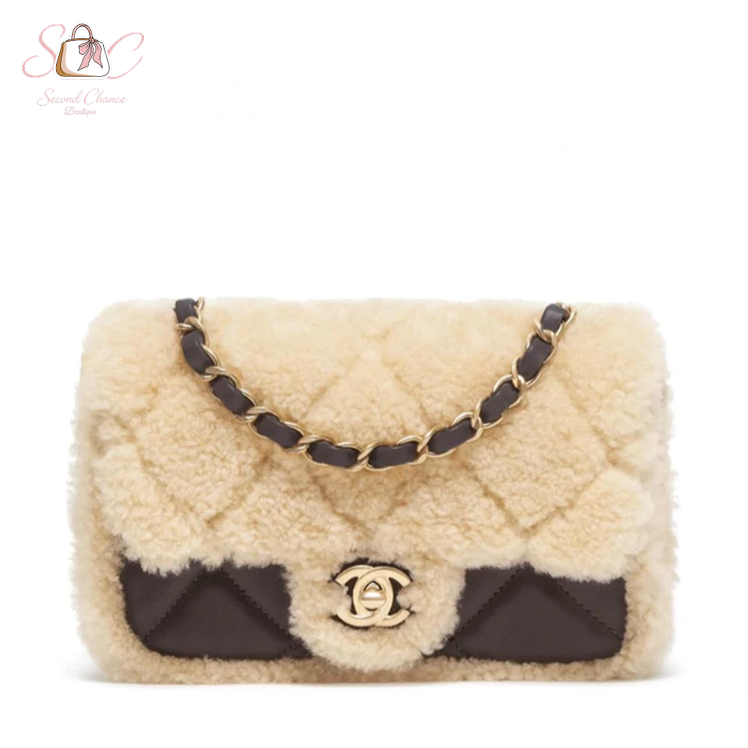 Chanel Mini Shearling Brown  Lambskin