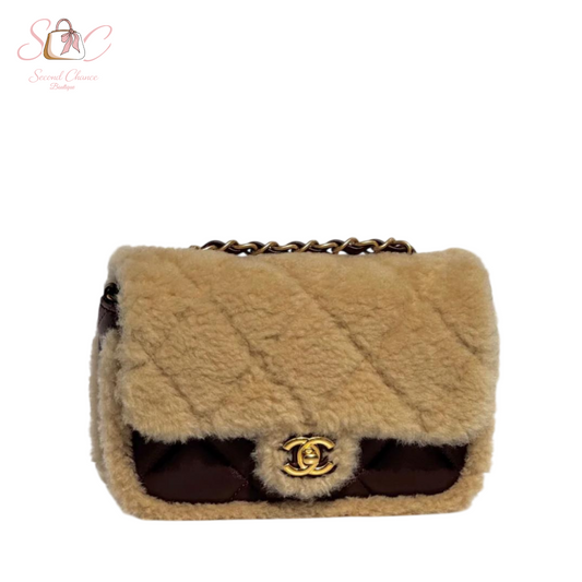 Chanel Mini Shearling Brown  Lambskin