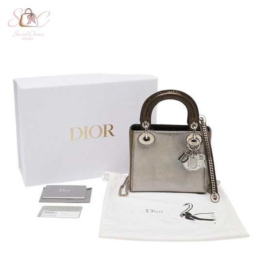Dior metallic multicoloure mini lady dior