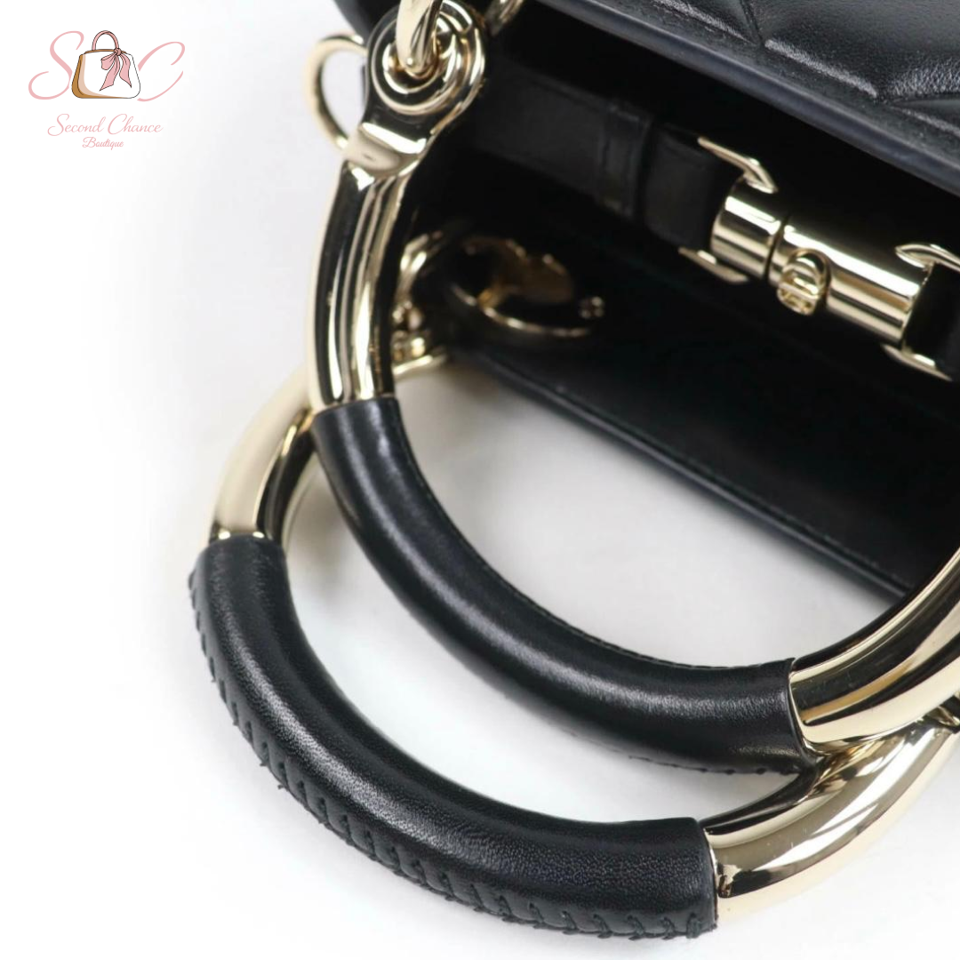 Dior Lady Mini Lambskin Black with Gold Hardware