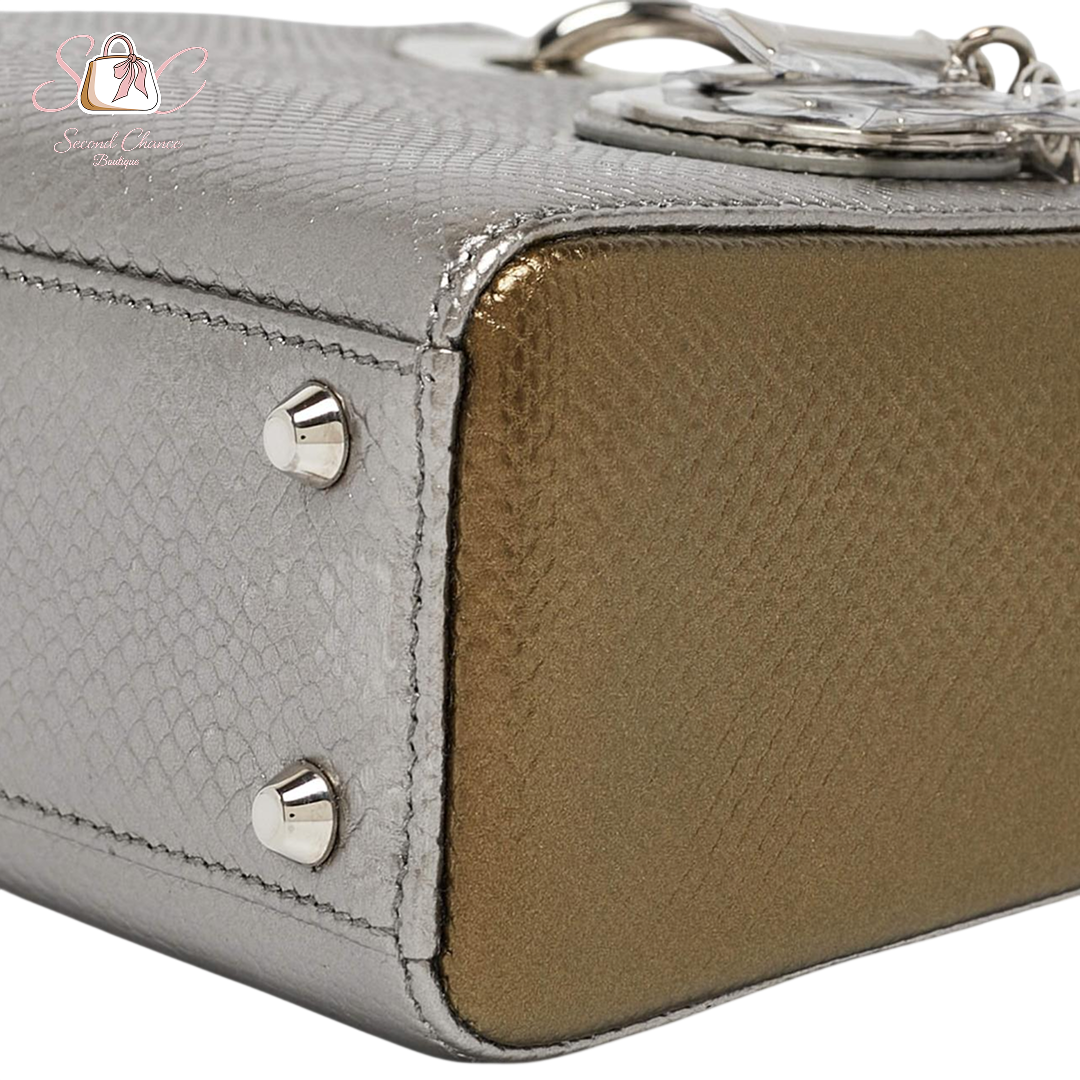 Dior metallic multicoloure mini lady dior