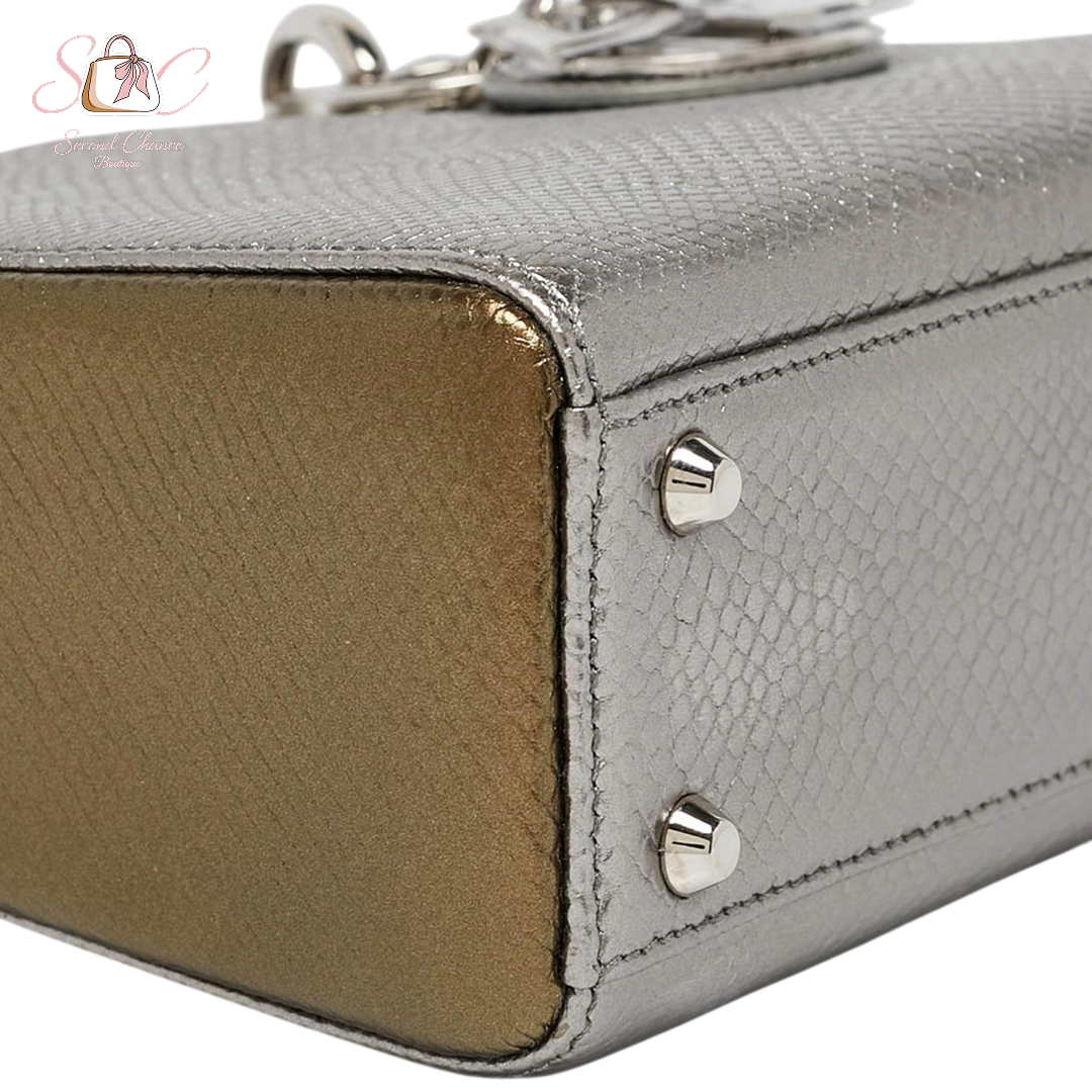 Dior metallic multicoloure mini lady dior