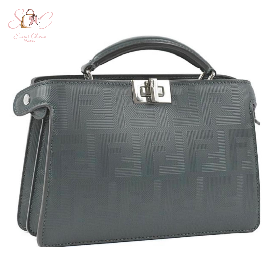 FENDI Silver Peekaboo ISeeU with silver hardware Mini Shoulder Bag