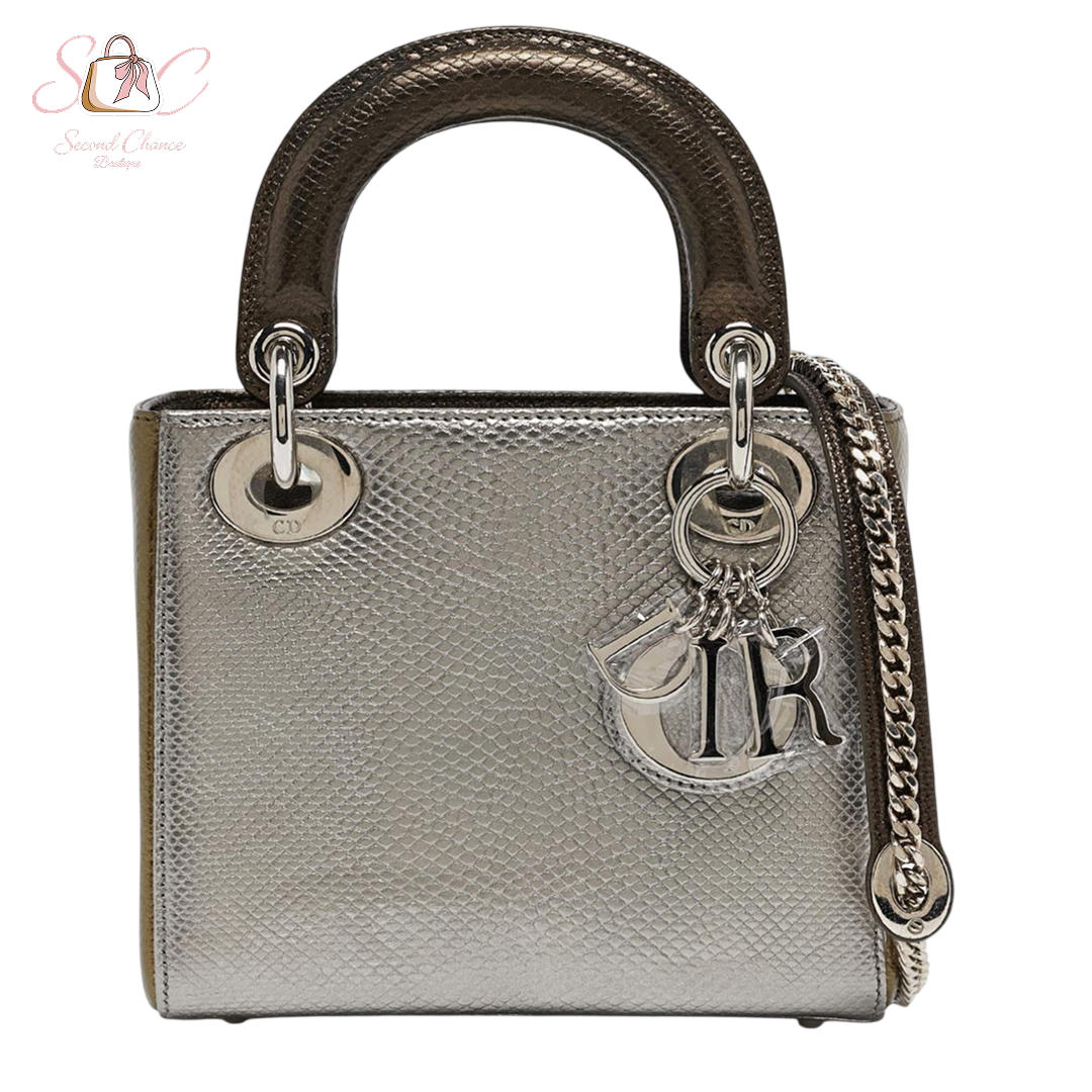 Dior metallic multicoloure mini lady dior