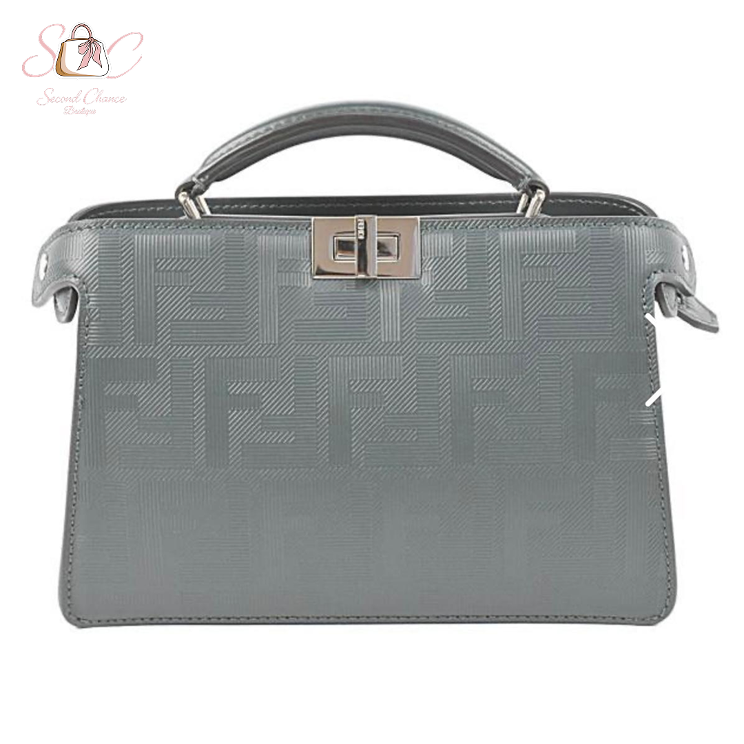 FENDI Silver Peekaboo ISeeU with silver hardware Mini Shoulder Bag