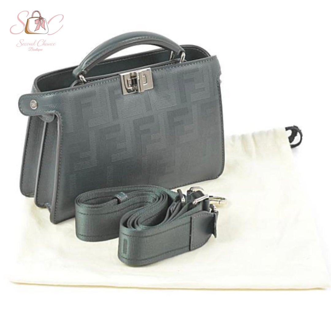 FENDI Silver Peekaboo ISeeU with silver hardware Mini Shoulder Bag