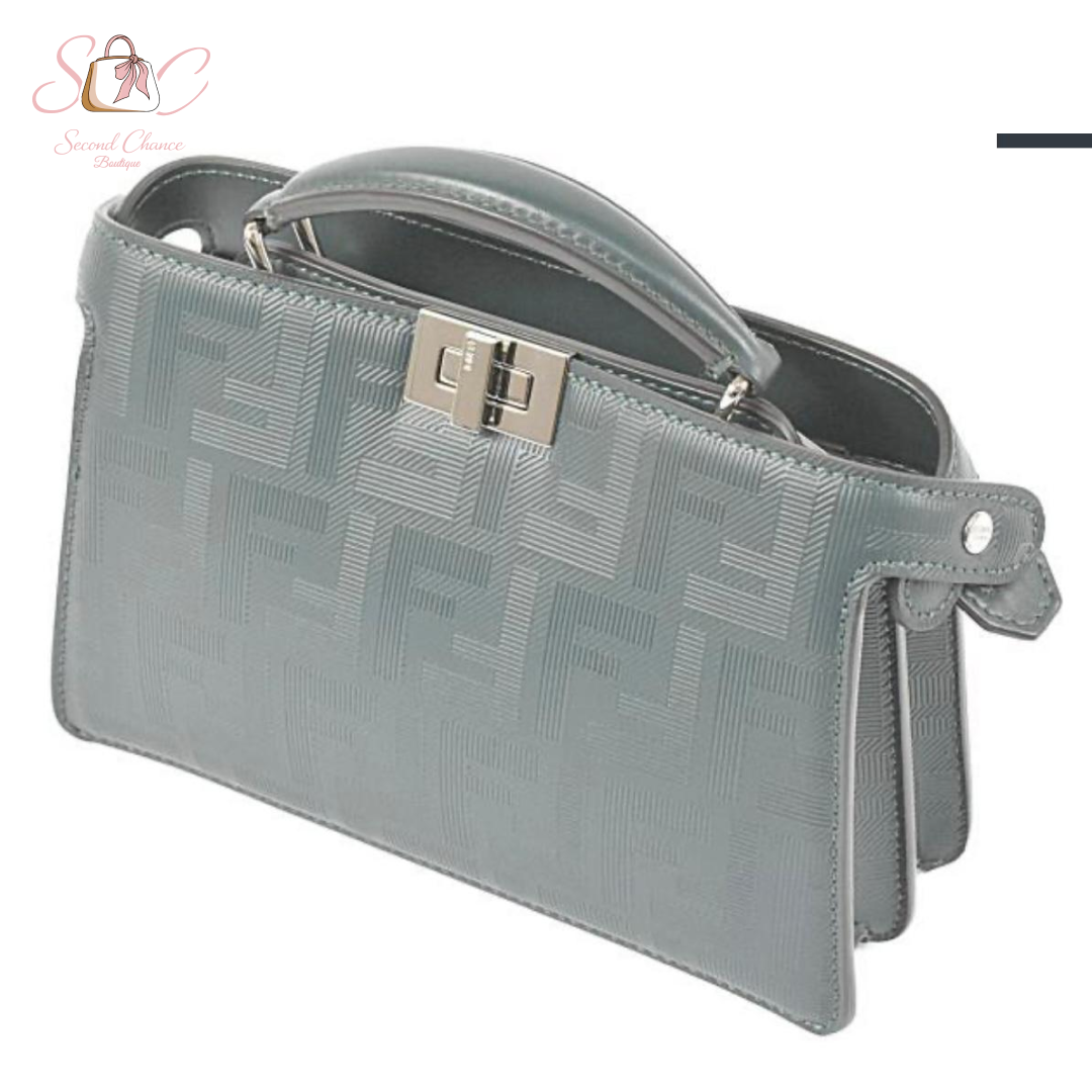 FENDI Silver Peekaboo ISeeU with silver hardware Mini Shoulder Bag