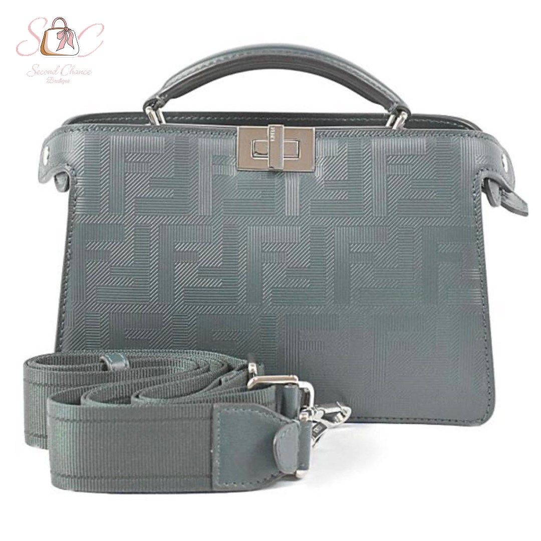 FENDI Silver Peekaboo ISeeU with silver hardware Mini Shoulder Bag