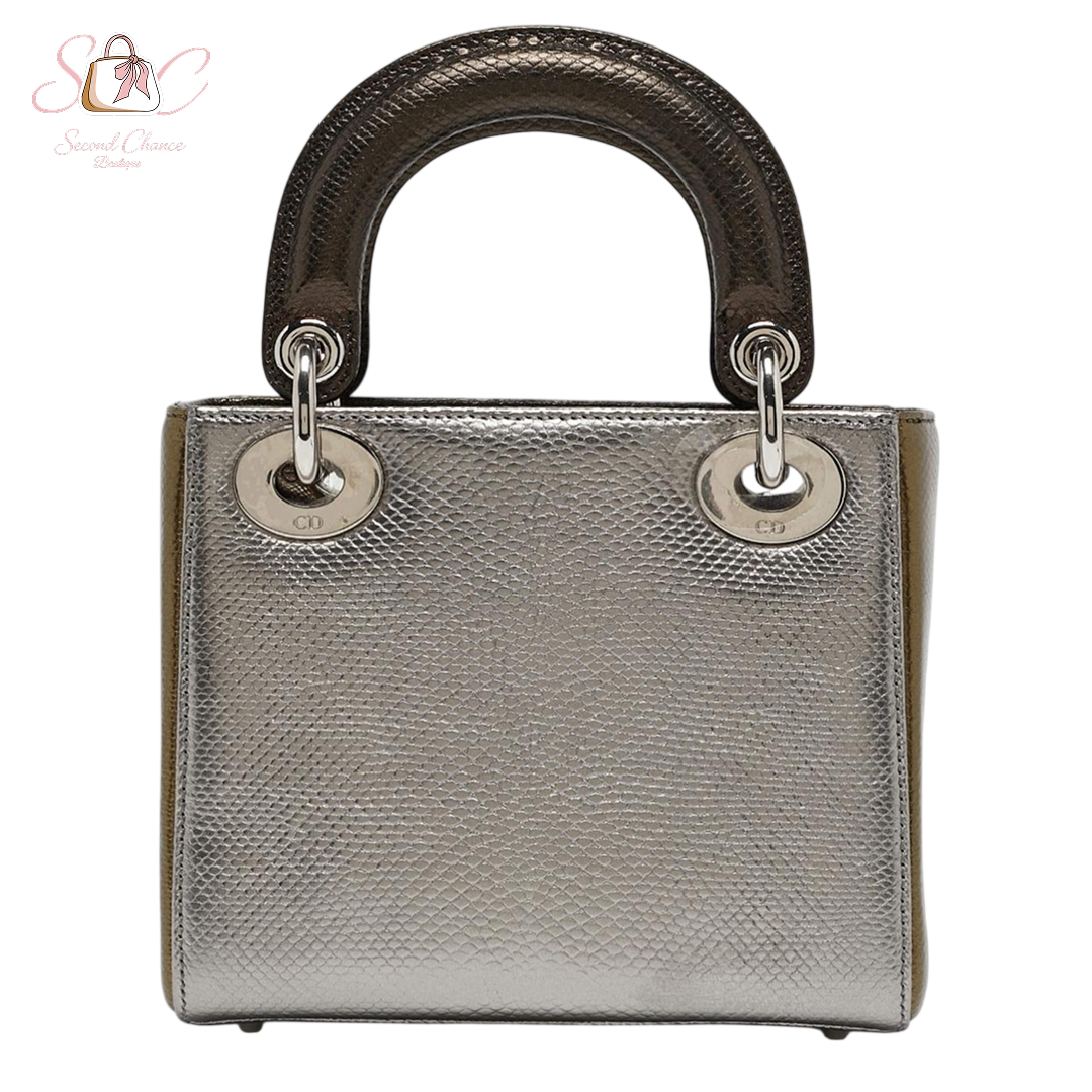 Dior metallic multicoloure mini lady dior