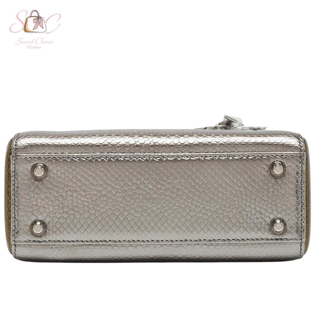 Dior metallic multicoloure mini lady dior
