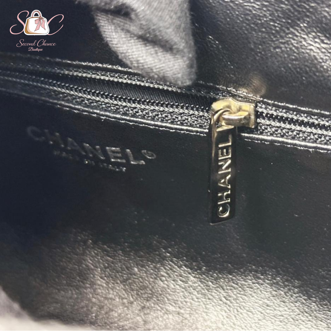 Chanel Quilted Timeless  Clutch Black Caviar Silver hardware
