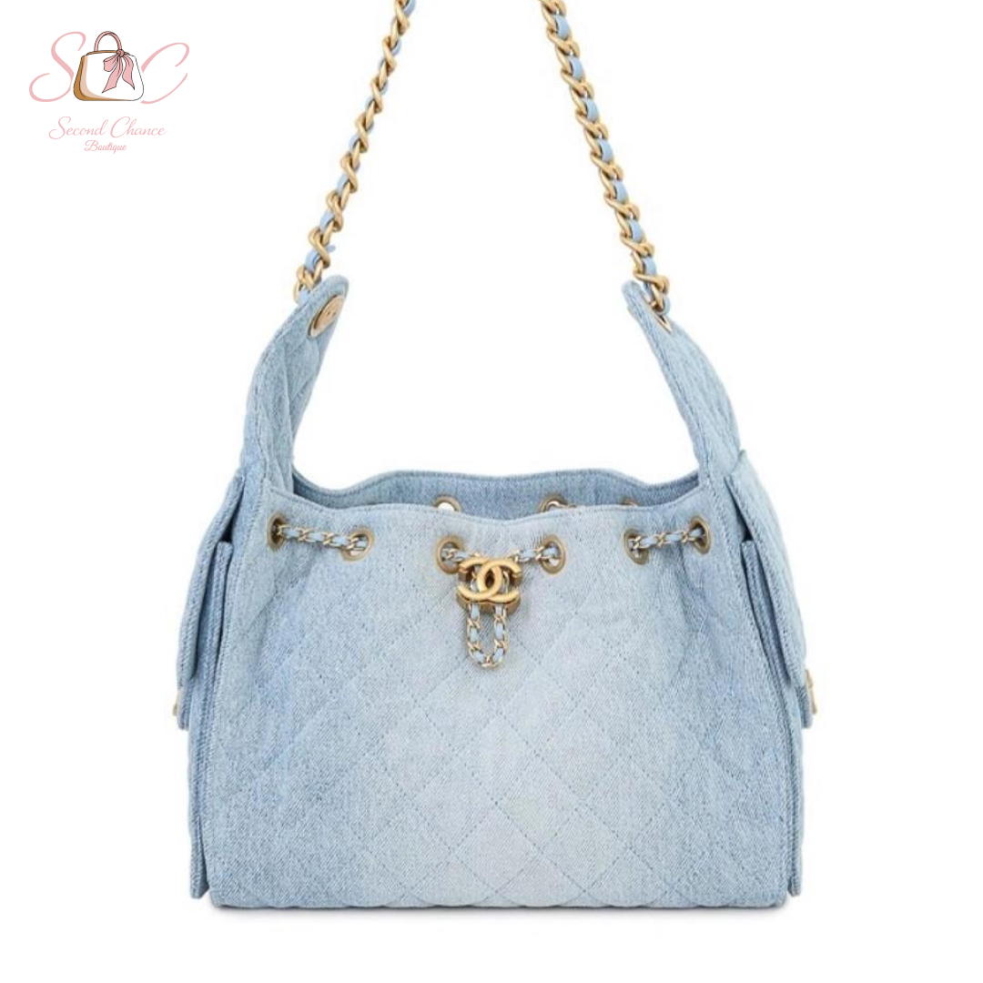 Chanel small Hobo Denim Bag  New full set