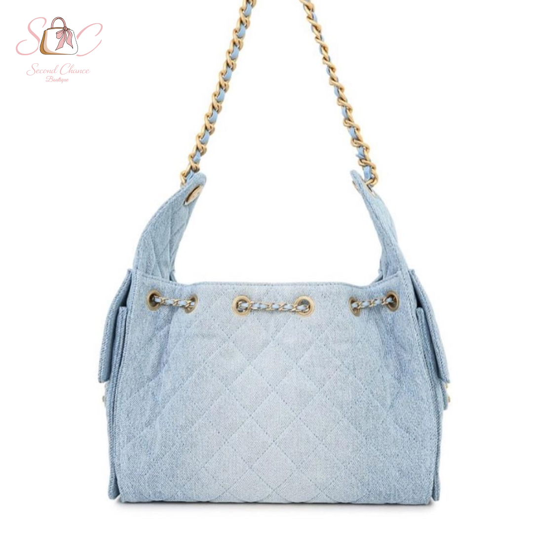 Chanel small Hobo Denim Bag  New full set