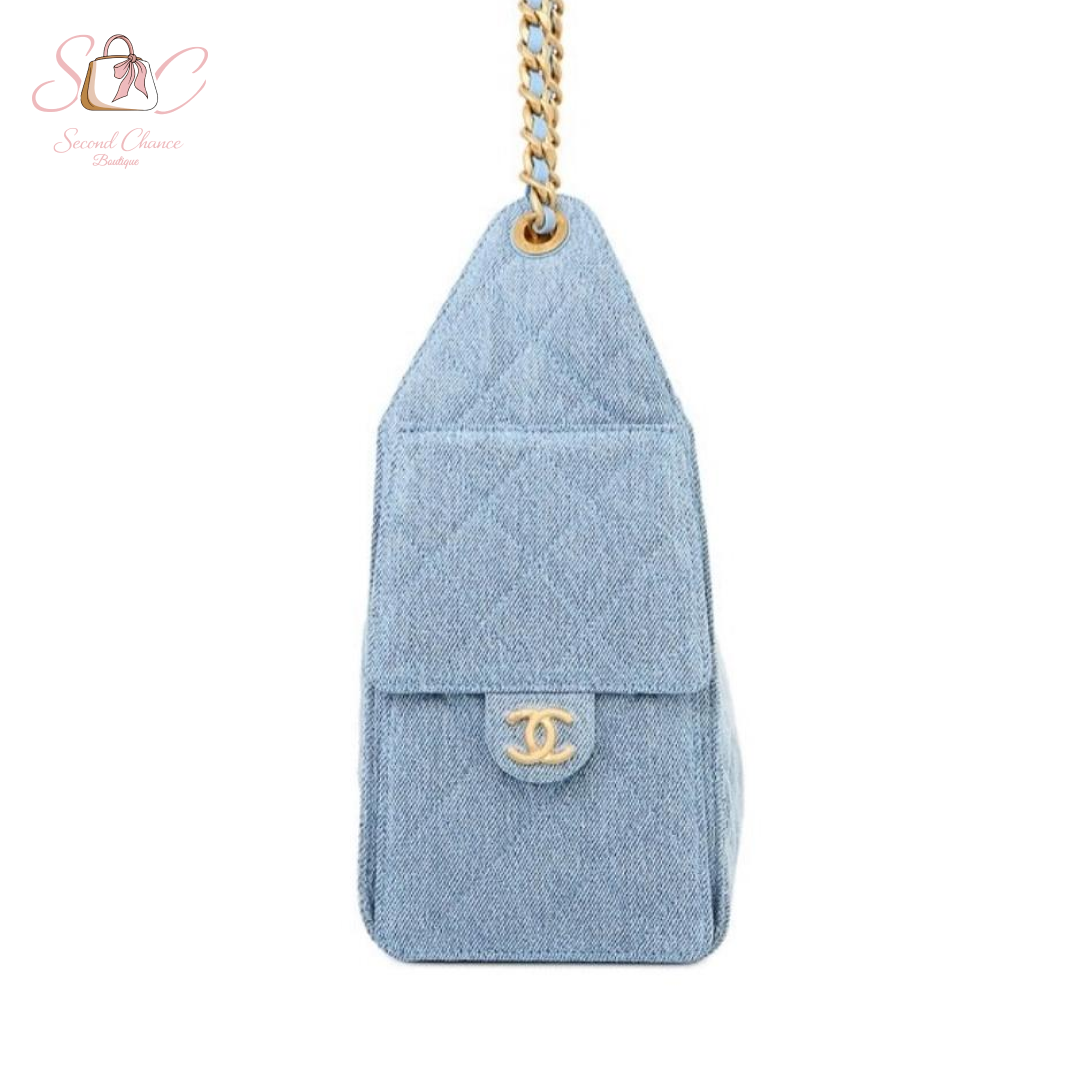 Chanel small Hobo Denim Bag  New full set