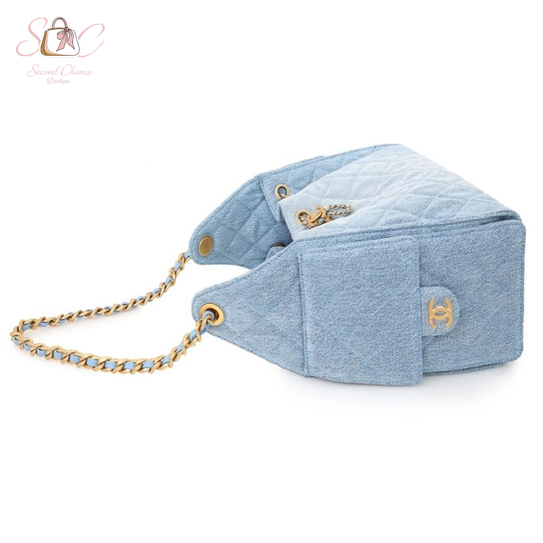 Chanel small Hobo Denim Bag  New full set